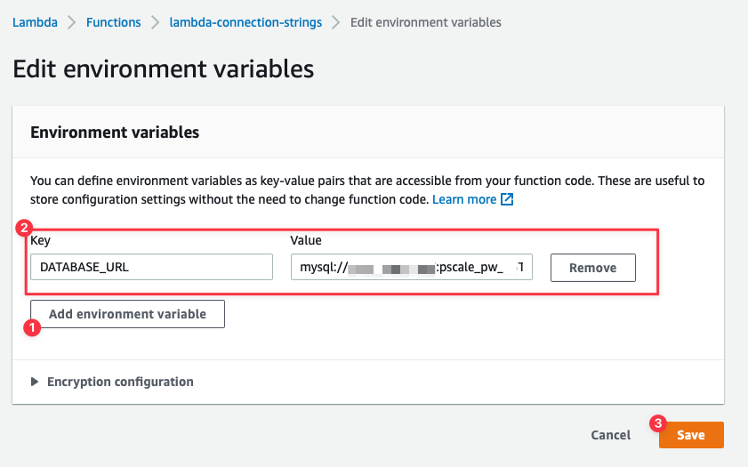 The view to manage environment variables